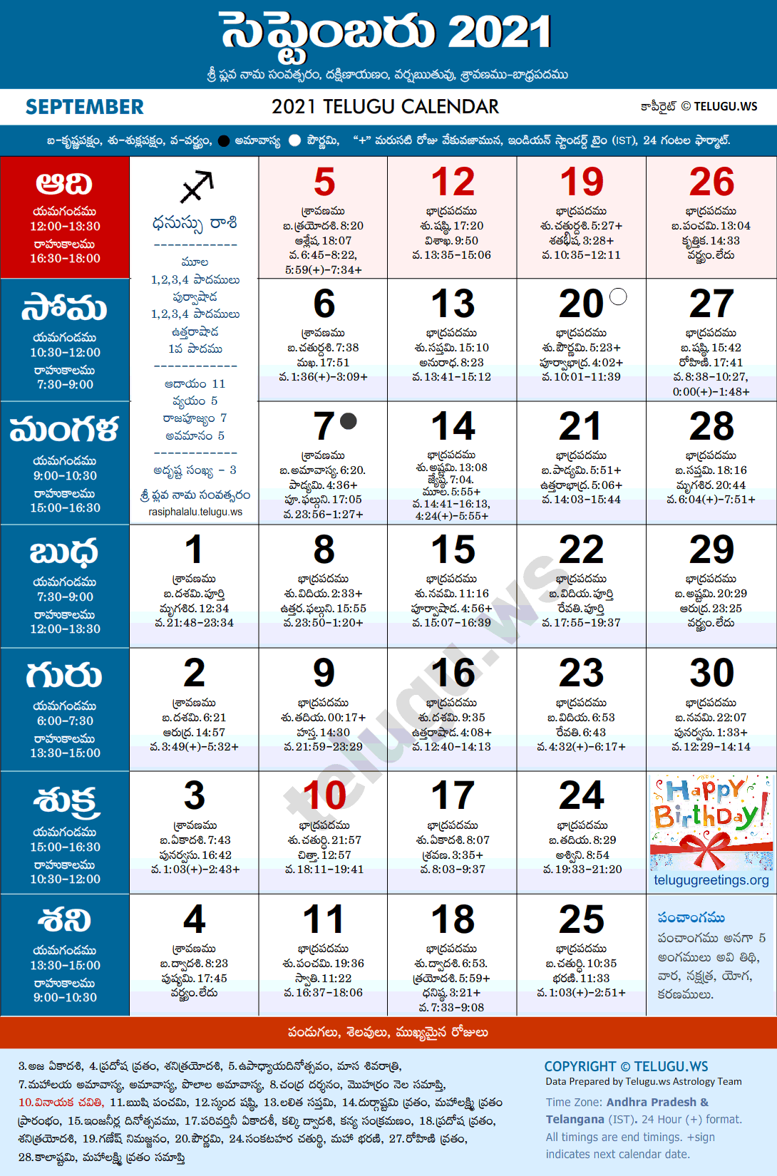 calendar 2021 december month telugu